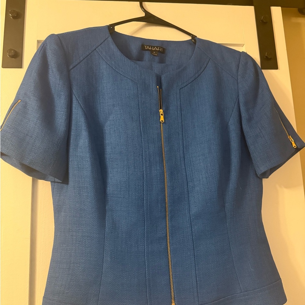 Tahari Royal Blue Short Sleeve Blazer